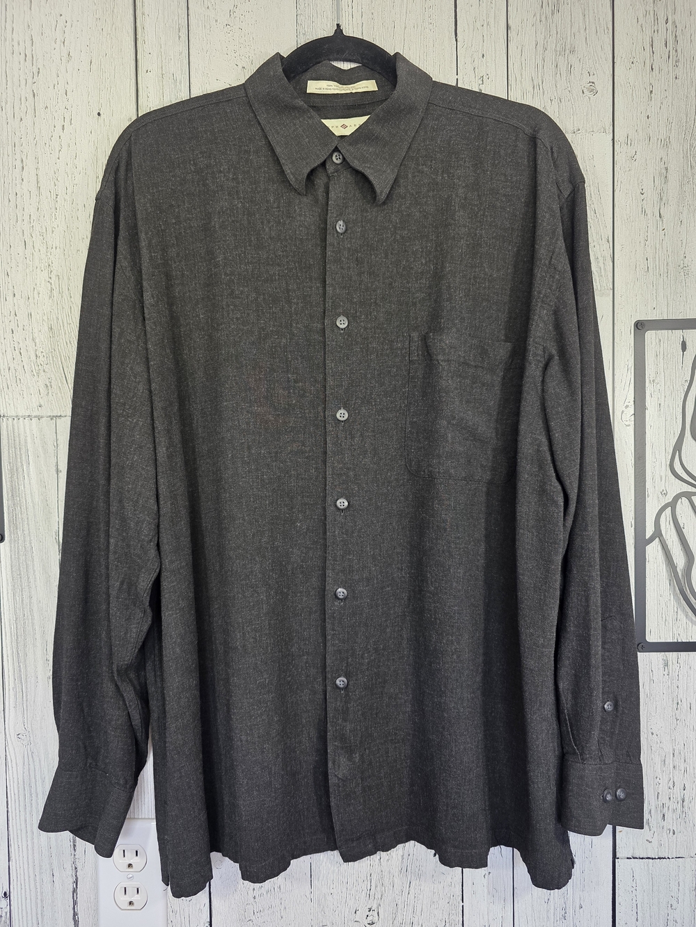 Joseph Abboud Men’s Charcoal Grey Rayon Button Down Shirt Est Size XL